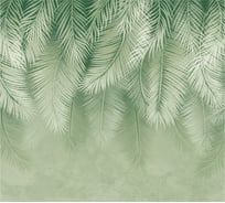 Обои Листья пальмы на зеленом фоне Топ Фотообои флизелин, 300х270 см 26-1105-F-3