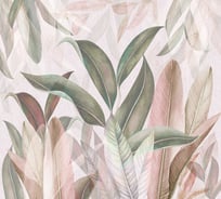 Обои Листья в бежевых и зеленых тонах Топ Фотообои флизелин, 300х270 см 26-1093-F-3