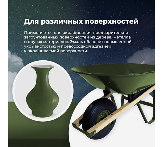 Универсальная акриловая эмаль SKYRON оливково-зеленая RAL6003 SR-16003