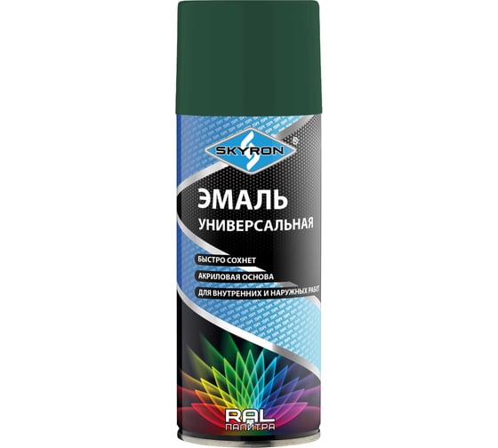 Универсальная акриловая эмаль SKYRON зеленый мох RAL6005 SR-16005 1