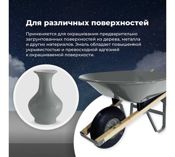 Универсальная акриловая эмаль SKYRON тёмно-серая RAL7046 SR-17046