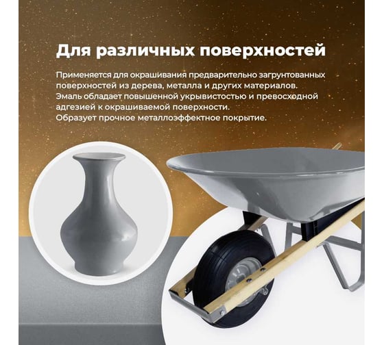 Универсальная акриловая эмаль SKYRON металлик серебро SR-19120