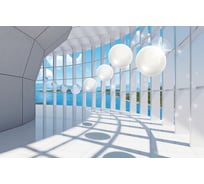 Обои 3D Тоннель с белыми шарами Топ Фотообои флизелин, 200х129 см 02-9043-MV-4
