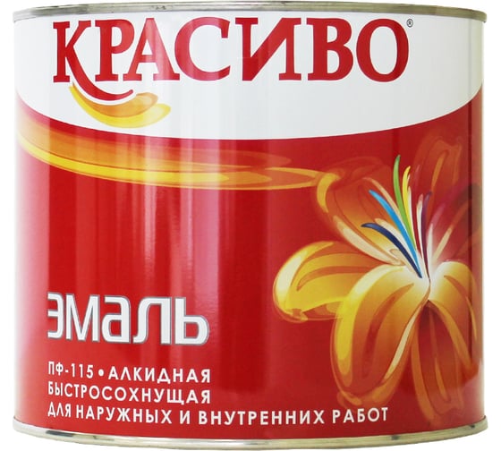 Эмаль Красиво ПФ-115 черная, банка 1,8 кг 4690417011179