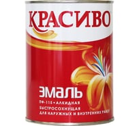 Эмаль Красиво ПФ-115 синяя, банка 0,8 кг 4690417011209