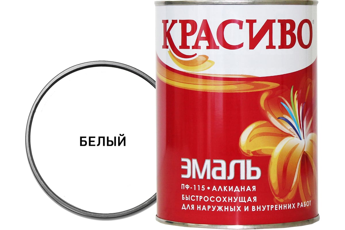 Эмаль Красиво ПФ-115, белая, 1,8 кг