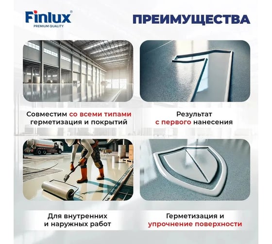 Грунт праймер для пола для полусухих стяжек и теплых полов Finlux F-1055 10 кв.м 4603783209835