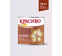 Эмаль для пола Красиво ПФ-266 быстросохнущая, красно-коричневый, 1,8 кг 4690417032303
