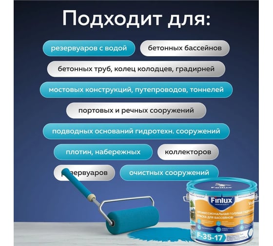 Краска для бассейнов и фонтанов Finlux VodoStop F35-17 Gold 10 кг, ral 6027 4603783216260