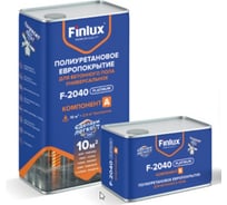 Полиуретановая эмаль для бетонного пола Finlux F-2040 двухкомпонентное, темно-серый, 10 кв.м. 4603783216420