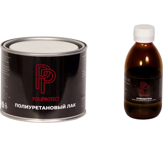 Лак полиуретановый POLIPROTECT 2К с люминофором комплект 385 г + 115 г 0.5РРЛПЛ