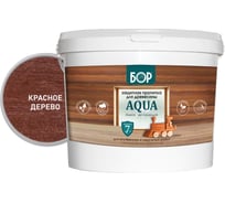 Защитная пропитка для дерева Бор Aqua для наружных работ, красное дерево 9 кг 4690417080090