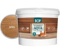 Защитная пропитка для дерева Бор Aqua для наружных работ, орех 9 кг 4690417080120