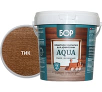 Защитная пропитка для дерева Бор Aqua для наружных работ, тик 9 кг 4690417080182