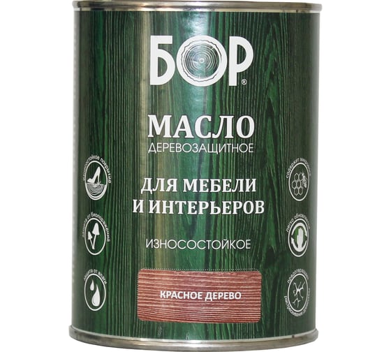 Масло для дерева, мебели и интерьеров Бор красное дерево, 0,64 кг 4690417074310