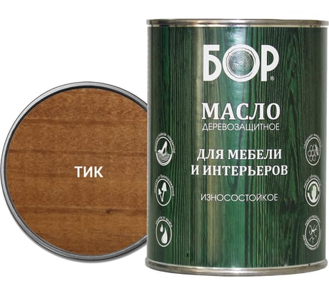 Масло для дерева, мебели и интерьеров Бор тик, 0,64 кг 4690417074273