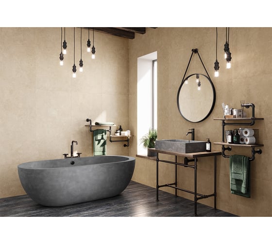 Керамогранит AlmaCeramica Alma Ceramica Sharp матовый, 600x1200x8,5, 1,44 м2, эффект deep-ink, бежевый GFU60120SHP40R
