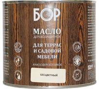 Масло для дерева Бор с воском, для террас и садовой мебели, бесцветное, 1,7 кг 4690417061464