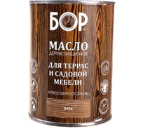 Масло для дерева Бор с воском, для террас и садовой мебели, орех, 0,64 кг 4690417061471