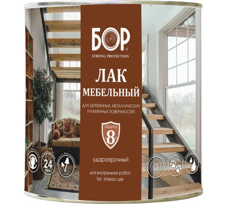 Лак для мебели Бор ПФ-283, глянцевый, 2,4 кг 4690417011438