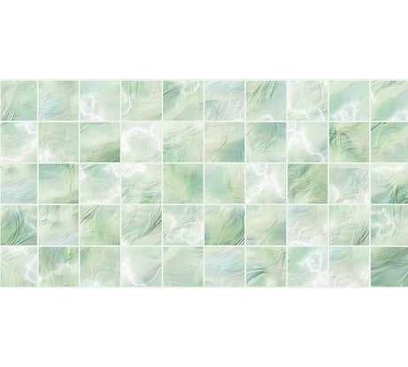 Панель на стену из ПВХ GRACE (Плитка Перламутровая зеленая, 964х484 мм) УТ000031970