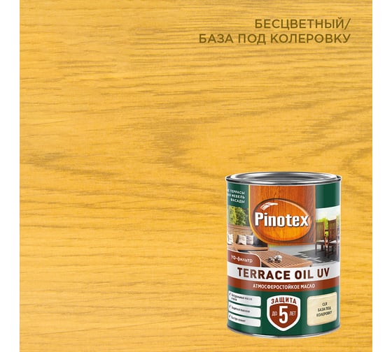 Масло для террас, фасадов и садовой мебели Pinotex (База CLR) 0.9 л 50035040