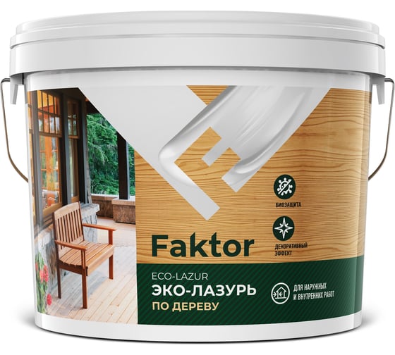 Эко-лазурь ЯРОСЛАВСКИЕ КРАСКИ FAKTOR для древесины махагон, ведро 9 к О06860