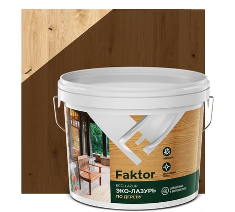 Эко-лазурь ЯРОСЛАВСКИЕ КРАСКИ FAKTOR для древесины орех, ведро 9 к О06869