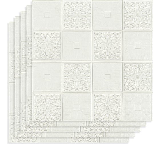 Комплект панелей для потолка LAKO Мега 10 шт 3d цвет белый 2, 70x70 см, толщина 5 мм LKD-85-04-506-KO-MEGA10