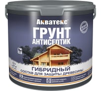 Грунт-антисептик для дерева Рогнеда Акватекс Гибридный, лессирующий, 2,7 л, бесцветный 274188