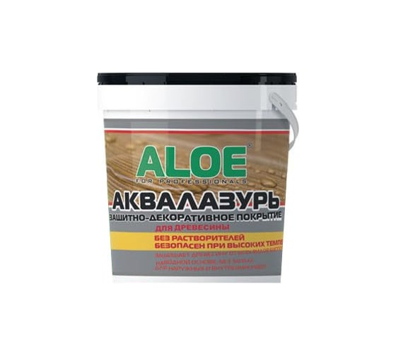 Защитно-декоративное покрытие ALOE Аквалазурь, белый, 2,5 кг, 10786