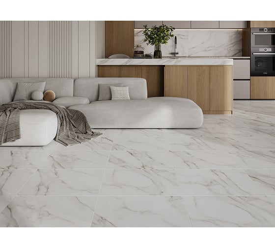 Керамогранит Gracia Ceramica Extra white белый PG 02 60x60, 1,44 м2, 4 шт. СК000043984