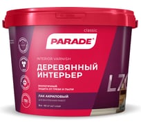 Лак акриловый PARADE L70 Деревянный интерьер глянцевый 9 л Россия Лк-00010345