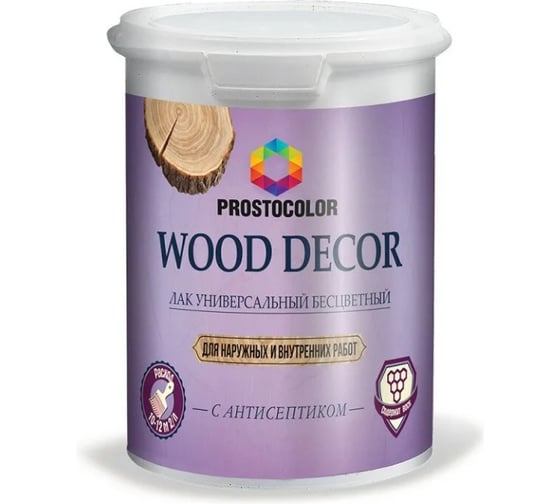 Лак PROSTOCOLOR WOOD DÉCOR ПРОСТОКОЛОР с воском глянцевый 9 л 201412