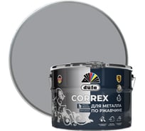 Грунт-эмаль Dufa CORREX 3 в 1 для металла по ржавчине RAL-7004 серый 10 л МП00-013664