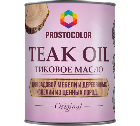 Тиковое масло PROSTOCOLOR TEAK OIL ПРОСТОКОЛОР (Бруно) 0,75 л 101331