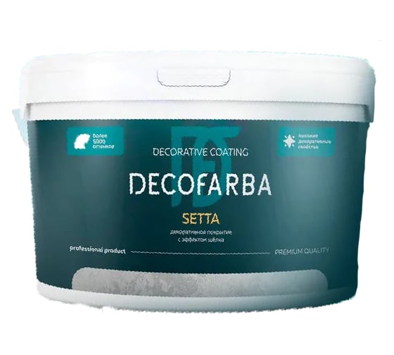 Декоративное покрытие ABC FARBEN с эффектом шелка Setta 2.5 л Decofarba 430001 4300016301 1