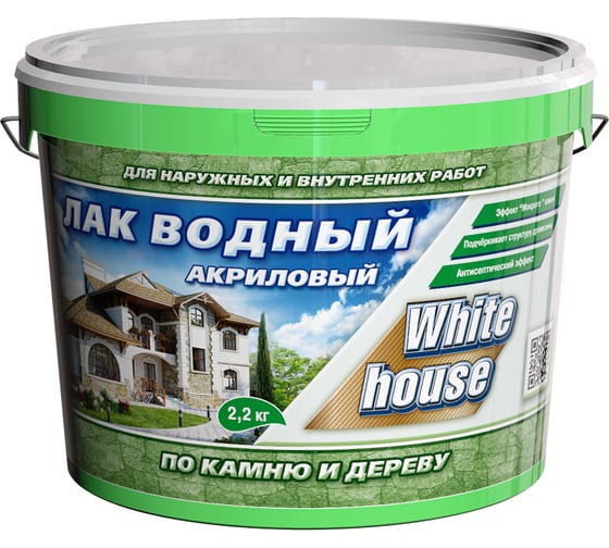 Водный лак по камню и дереву White House (дуб; 2.2 кг) 14452 1