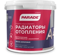 Эмаль акриловая термо белая полуматовая  PARADE А4 Радиаторы отопления 2,7 л Россия 90003187639