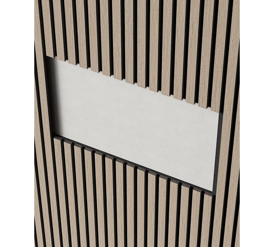 Акустическая панель Cosca Decor 2750x600x21 мм черный войлок рейки МДФ шпон дуб латте бежевый 00-00078911