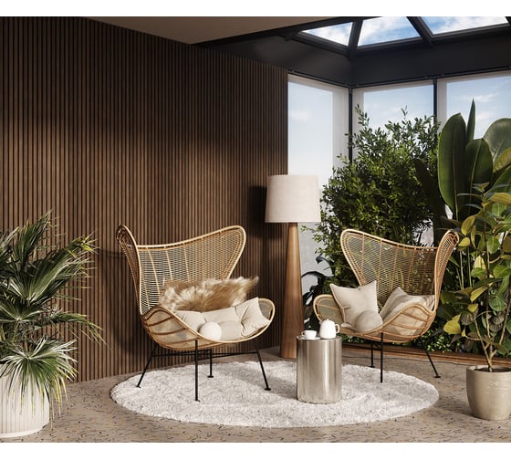 Акустическая панель Cosca Decor 2750x600x21 мм черный войлок рейки МДФ шпон дуб маррон коричневый 00-00078910