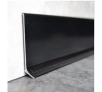 Плинтус алюминиевый ООО ЭлитПроф L-образный, 40x11x2500 мм, с полимерным покрытием, черный матовый, АПЛ 40 ЧМ 250