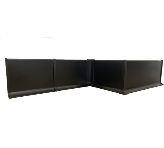 Плинтус алюминиевый ООО ЭлитПроф L-образный, 40x11x2500 мм, с полимерным покрытием, черный матовый, АПЛ 40 ЧМ 250