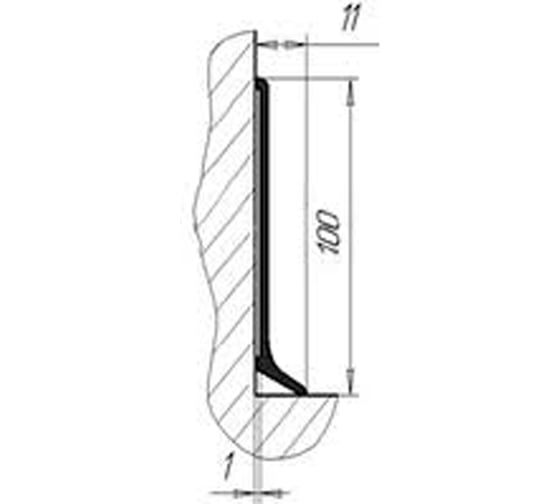 Плинтус алюминиевый ЭлитПроф L-образный 100x11x2500 мм, анодированное серебро апл 100 АСР 250 ECO