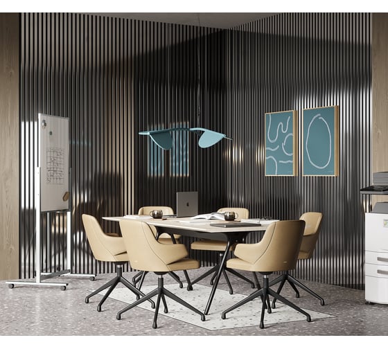Комплект акустических панелей Cosca Decor 2 шт черный войлок 1200x300x19 мм хром рейки ЭК 00-00079726