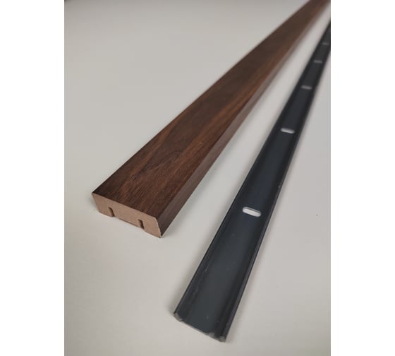 Рейка Cosca Decor RS01, экошпон, Дуб барон темный, 40x16x2750 мм, МДФ ш 00-00073855