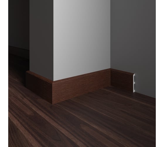 Плинтус напольный ударопрочный влагостойкий (тик; 80Х13Х2400 мм) Decor-Dizayn 706-82SH