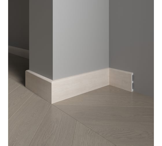 Плинтус напольный ударопрочный влагостойкий (ваниль; 80Х13Х2400 мм) Decor-Dizayn 706-77
