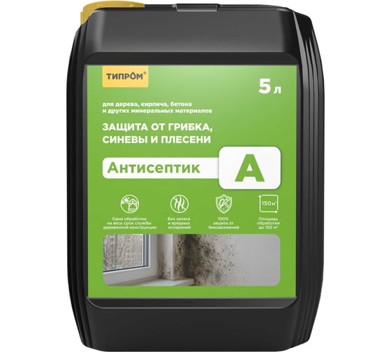 Невымываемый антисептик ТИПРОМ А 5л для дерева, камня, бетона RM000007714