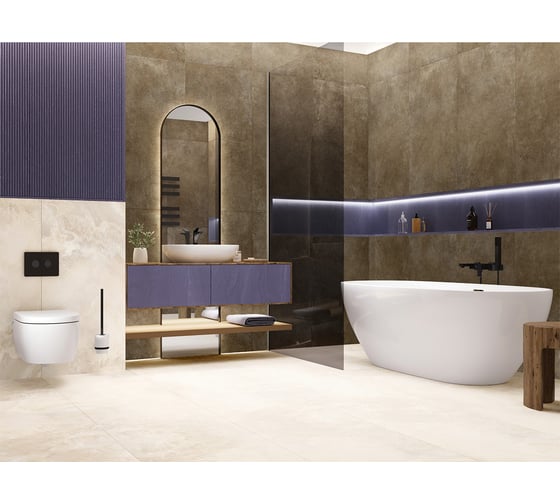 Керамогранит Artkera Group Microcement Brown матовый 600x1200x10 мм, 1.44 кв.м коричневый 2 шт в упаковке GP60120MIM08M